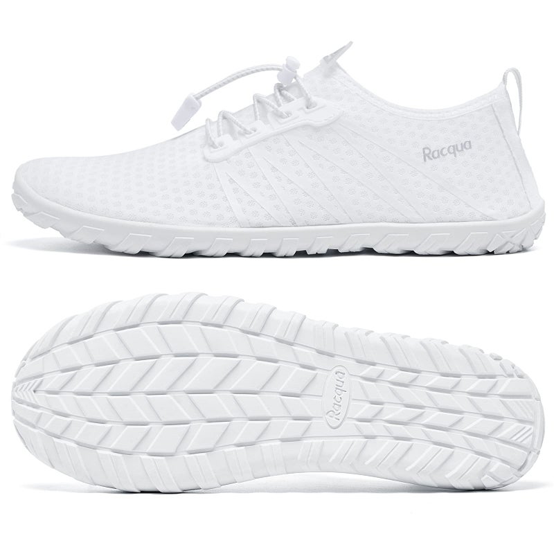 Racqua Men&Women Water Shoes Breathable Barefoot Pool Shoes Outdoor Windsurfing Beach Volleyball Sailing Beach Swim Shoes White 7.5 Women/6.5 Men - Image 5