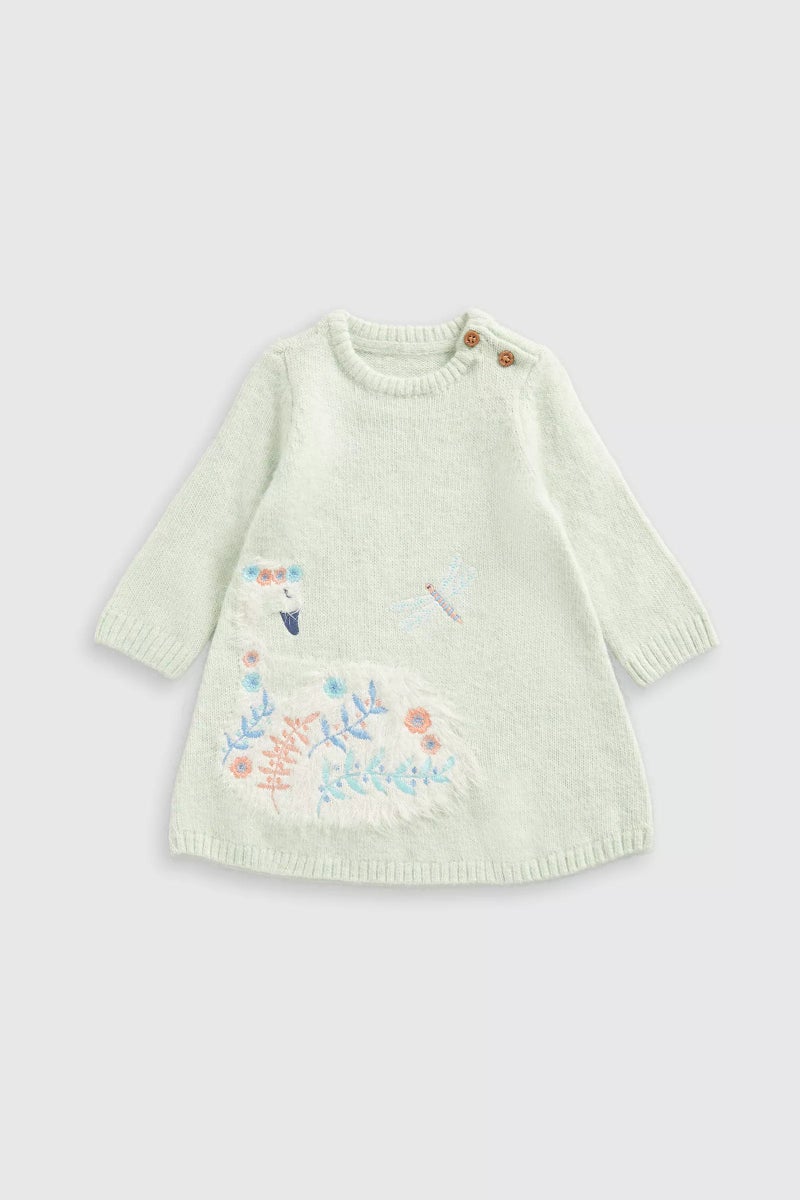 mothercare Swan Knitted Dress - Image 1
