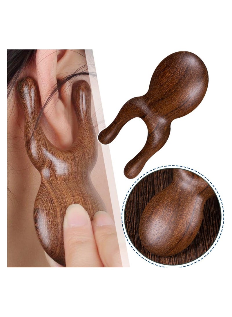 إسكدنيا Wooden Face Massage Stick, Scalp Massager Guasha Board Head Face, Handheld Body Massage Combs Tools, Pain Relief Deep Tissue, Lightweight Ergonomic Massager for Ear, Nose and Eye - Image 4