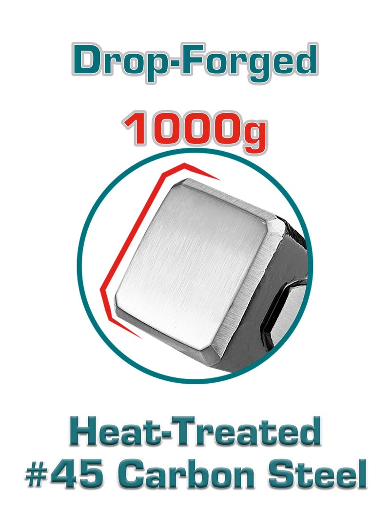 توتال طقم مطارق من توتال مكوّن من ٤ قطع، يشمل مطرقة مخلبية، ومطرقة ميكانيكي، ومطرقة حجر، ومطرقة مطاطية، برؤوس مطروقة ومقابض من الألياف الزجاجية - Image 5