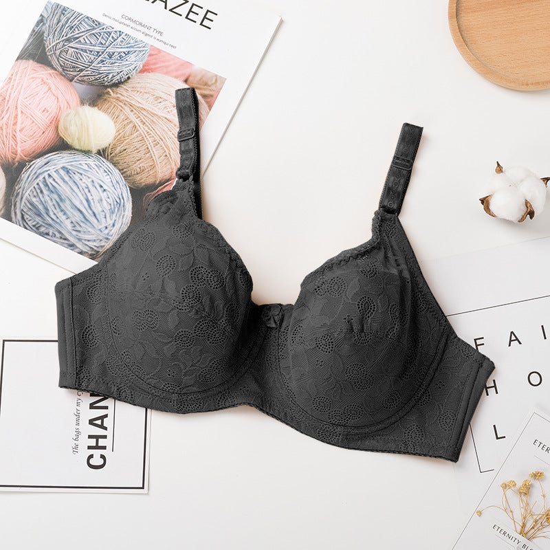 Lace Full-Cup Minimizer Bra Plus Size Apricot  - Image 2