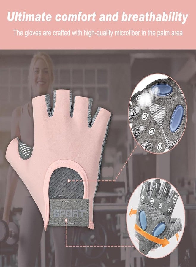 PROBEROS® Women Workout Gloves for Gym, Crossfit Gym with Anti Slip Silione Pad Palm Design Compression Fitness Summer Breathable Fingerless Gloves, Size-S - Image 4