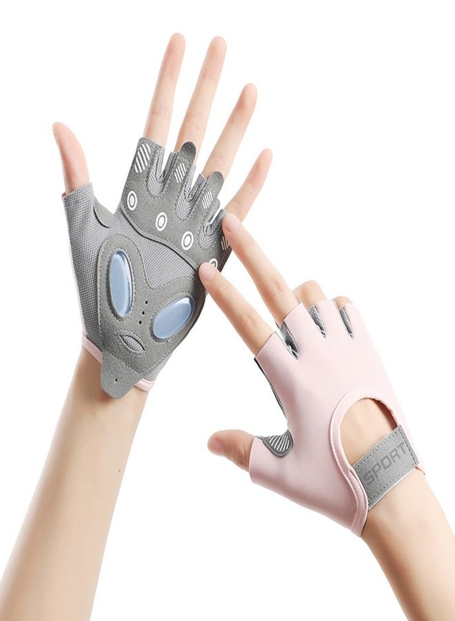 PROBEROS® Women Workout Gloves for Gym, Crossfit Gym with Anti Slip Silione Pad Palm Design Compression Fitness Summer Breathable Fingerless Gloves, Size-S - Image 1