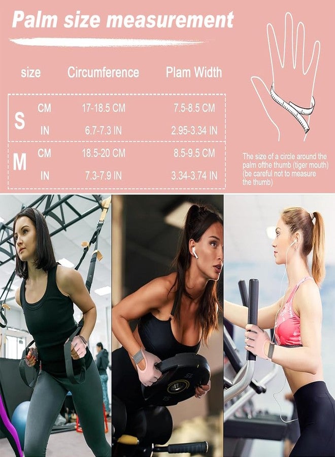 PROBEROS® Women Workout Gloves for Gym, Crossfit Gym with Anti Slip Silione Pad Palm Design Compression Fitness Summer Breathable Fingerless Gloves, Size-S - Image 2