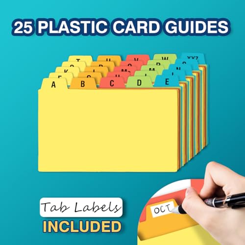 H4D 3x5 Index Card Holder with 100 Heavyweight Ruled Index Cards and 25 Plastic Dividers, Black - Image 5