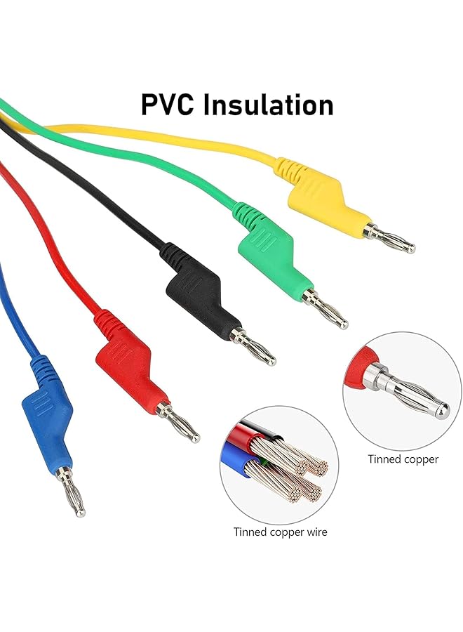 Updated 31Pcs 4Mm Test Lead Wire Cables, Test Leads Sets With Electrical Alligator Clips U-Type Test Fork Clips Complete Acupuncture Probes Stackable Banana Plug Multimeter Back Probe Pins - Image 4