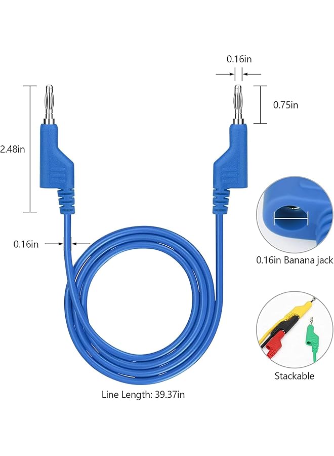 Updated 31Pcs 4Mm Test Lead Wire Cables, Test Leads Sets With Electrical Alligator Clips U-Type Test Fork Clips Complete Acupuncture Probes Stackable Banana Plug Multimeter Back Probe Pins - Image 2