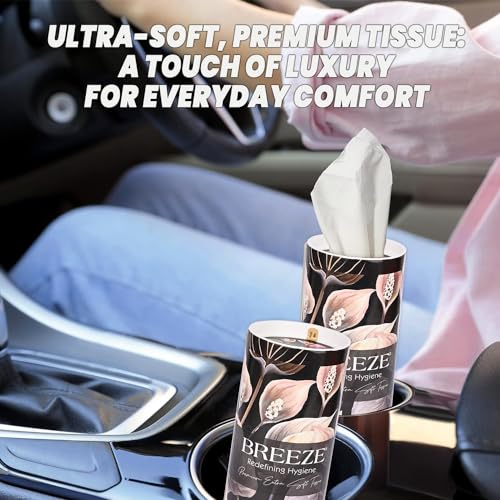 BREEZE 2 Ply Facial Tissue Paper Roll Highly Absorbent Ultra Soft Skin Friendly Face Tissues Virgin Cellulose Fiber with 180 Pulls for Cars Office Home Kitchen (Pack of 3x60, White) - Image 5
