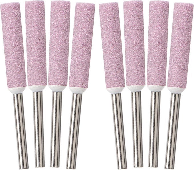 8 PACK BURR GRINDING STONE FILE CHAINSAW SHARPENER 732INCH 55MM PINK