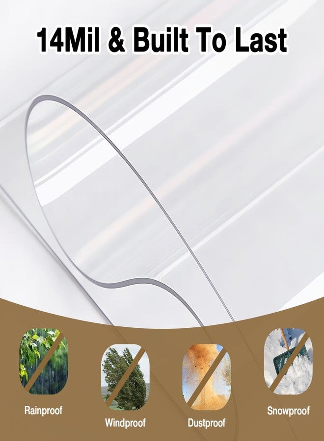 Artpuch Waterproof Clear Tarp 8x10ft, Heavy Duty PVC Tarps Cover with Reinforced Edge, 14Mil Thickened Transparent Tarpaulin for Outdoor Patio Garden Gazebo Plants Greenhouse - Image 2