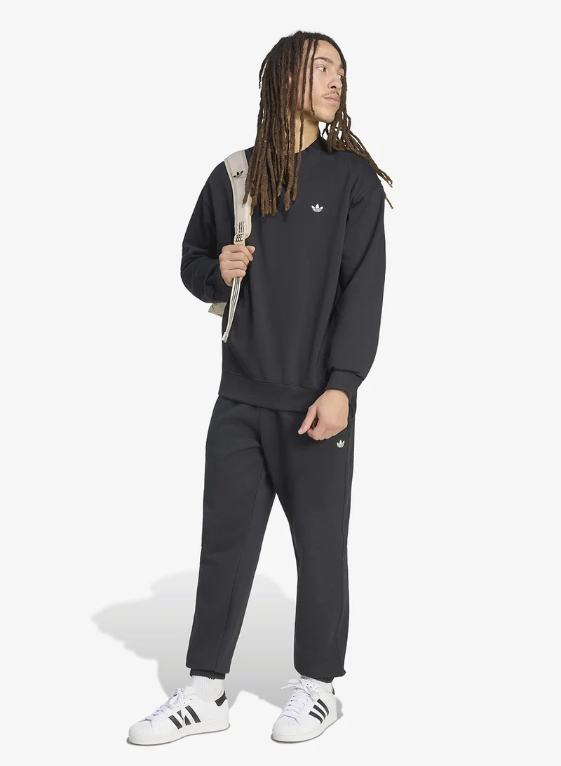 Adidas Originals BLACK Trefoil Essential Regular Fleece Joggers for Men | Best Price UAE