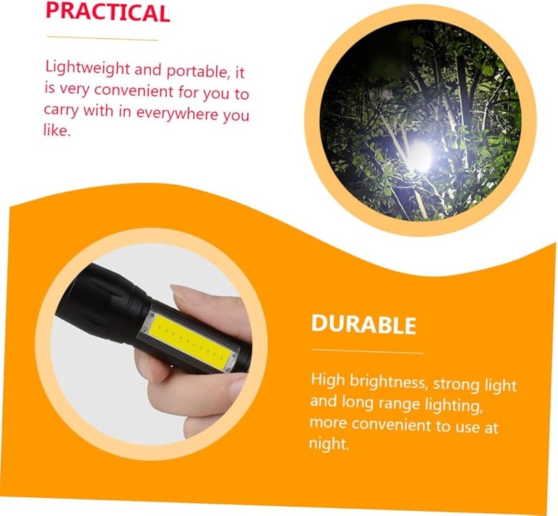 Rechargeable 3W Portable COB LED Flashlight High Brightness for Camping Outdoor Home Use - Image 4
