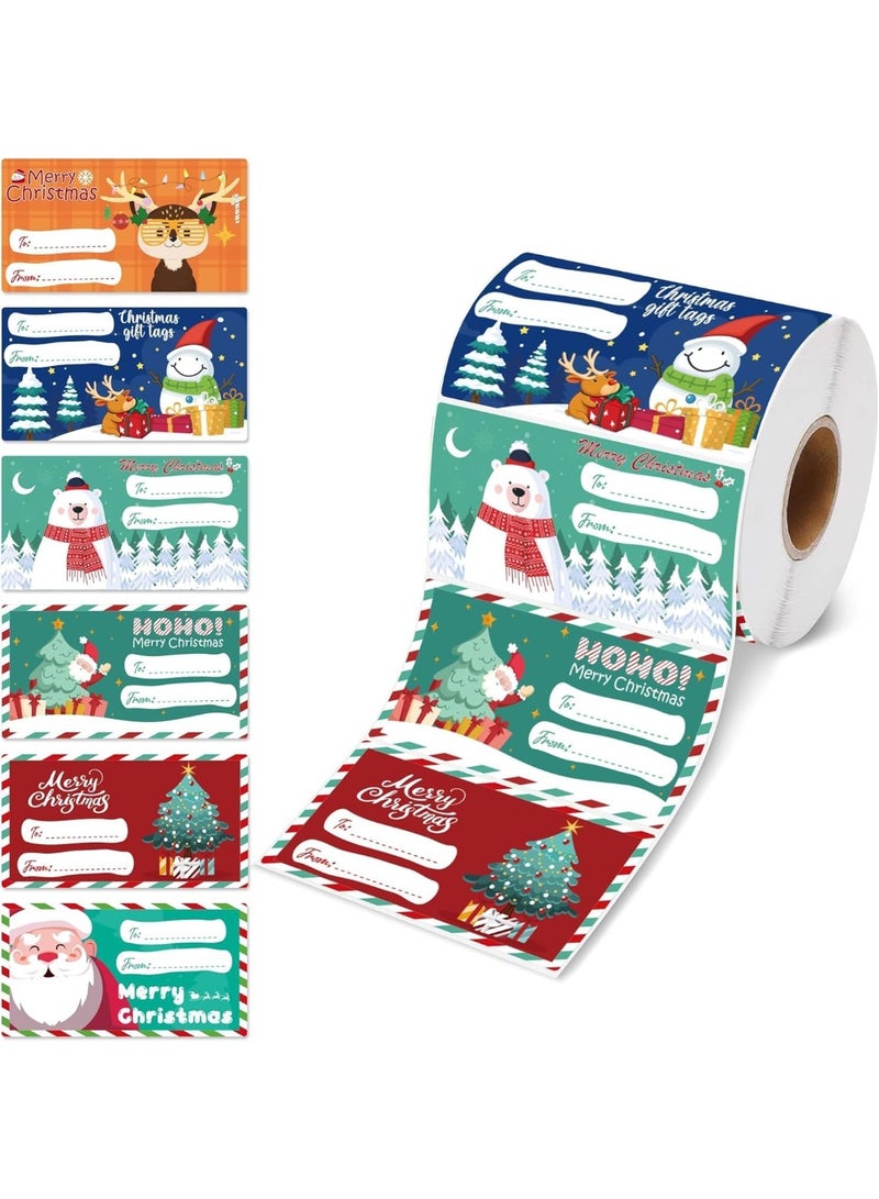500 PCS Christmas Gift Tags - Gift Tags for Christmas Presents - Christmas Gifts for Women Men Kids - Christmas Wrapping Paper - Christmas Decorations - Christmas Gift Bags (2.95 x 1.6 Inch) - Image 1