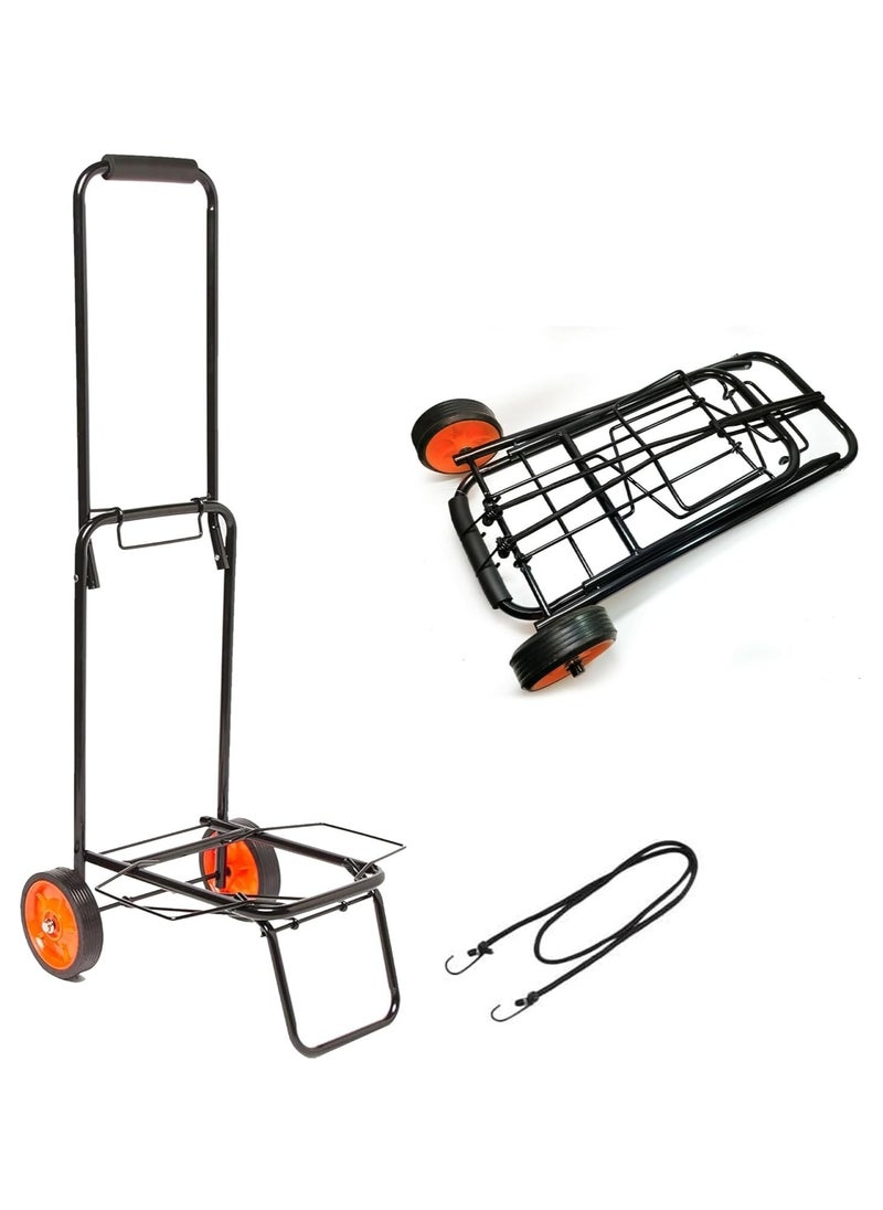 Generic Shopping Cart, 2 Wheels Folding Lightweight Hand Truck Heavy Duty Utility Trolley Portable Foldable Easy to Store  - Image 1