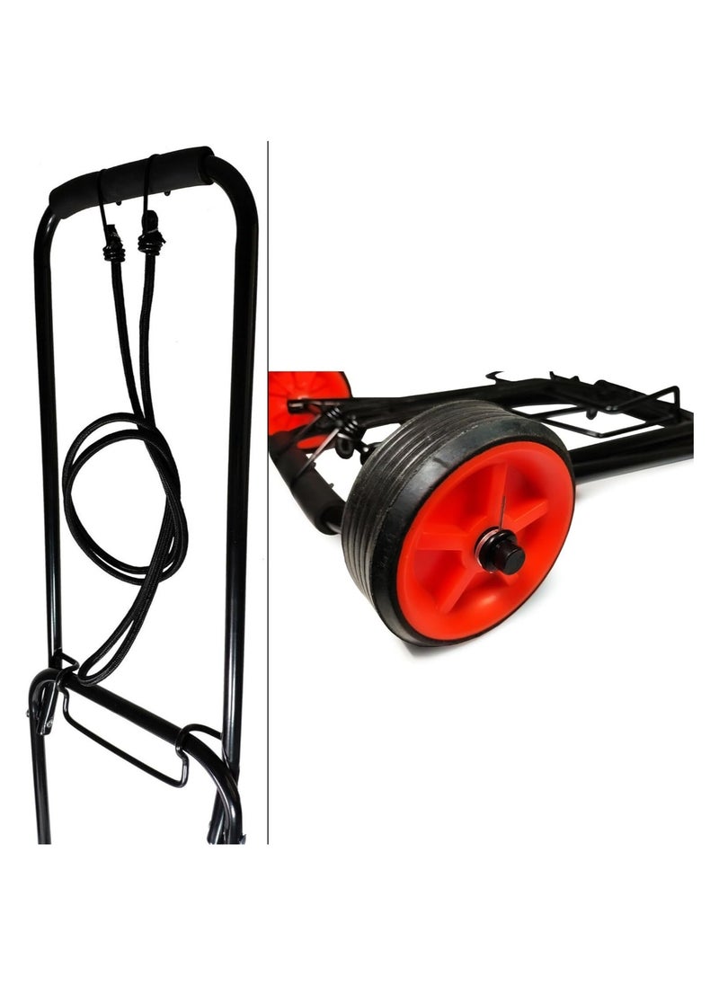 Generic Shopping Cart, 2 Wheels Folding Lightweight Hand Truck Heavy Duty Utility Trolley Portable Foldable Easy to Store  - Image 2