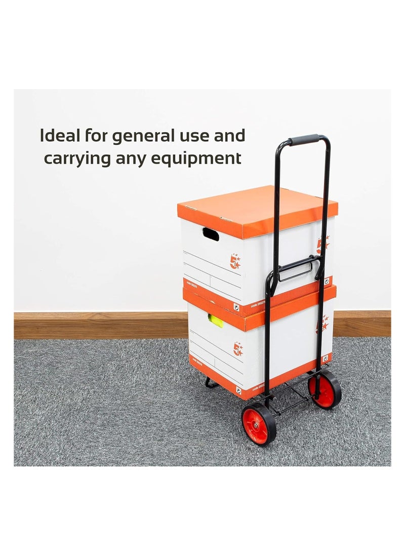 Generic Shopping Cart, 2 Wheels Folding Lightweight Hand Truck Heavy Duty Utility Trolley Portable Foldable Easy to Store  - Image 3