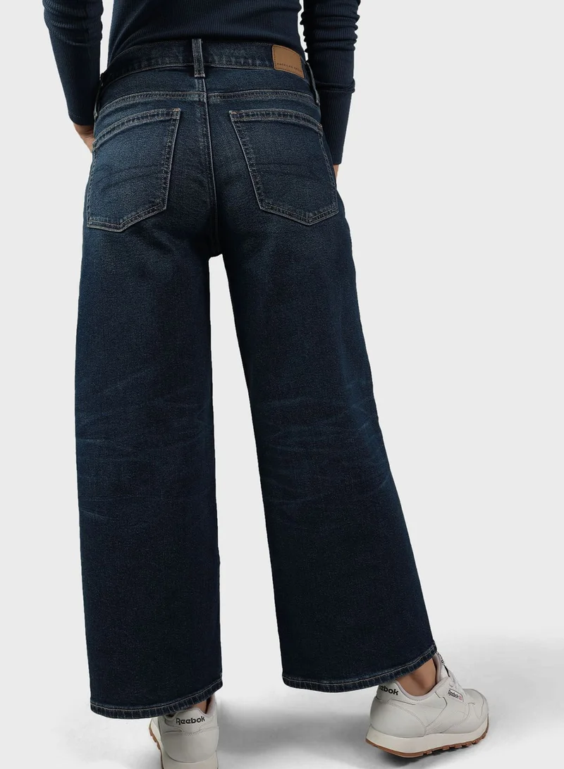 American Eagle High Waist Wide Leg Cropped Jeans