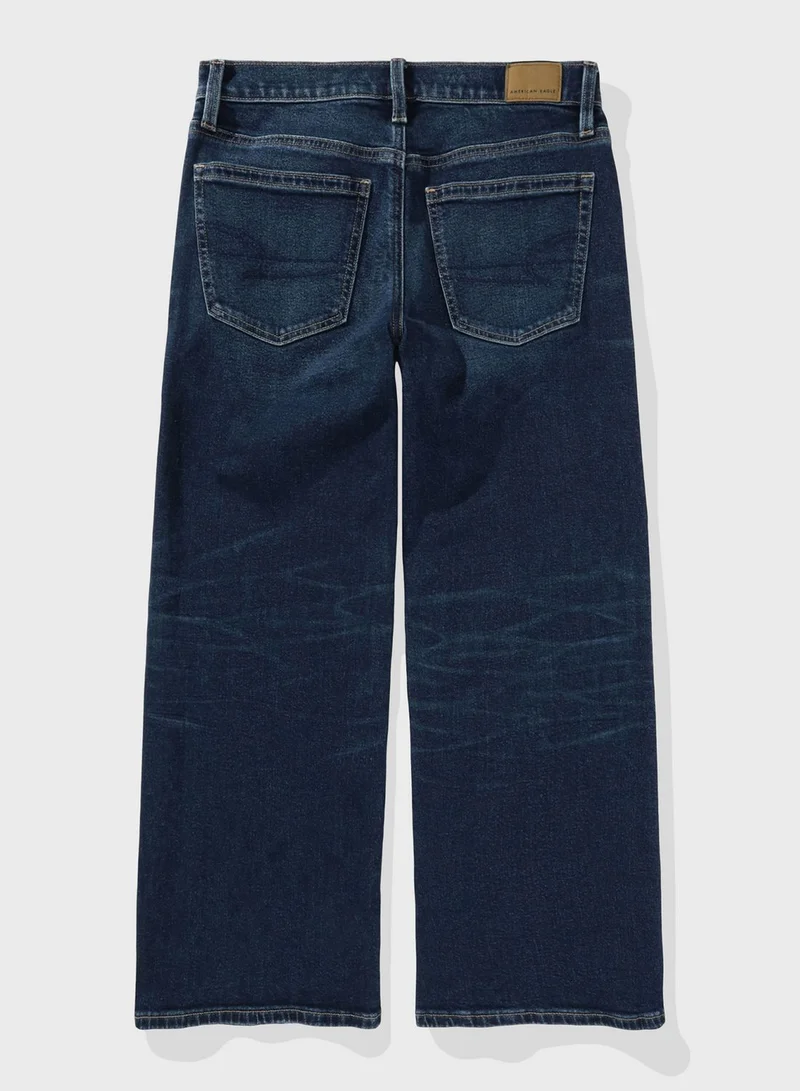 American Eagle High Waist Wide Leg Cropped Jeans