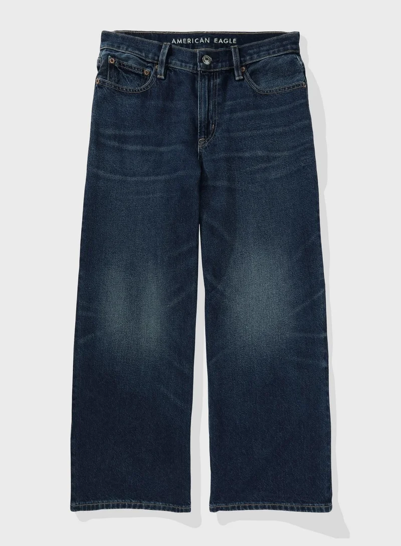 American Eagle High Waist Wide Leg Cropped Jeans