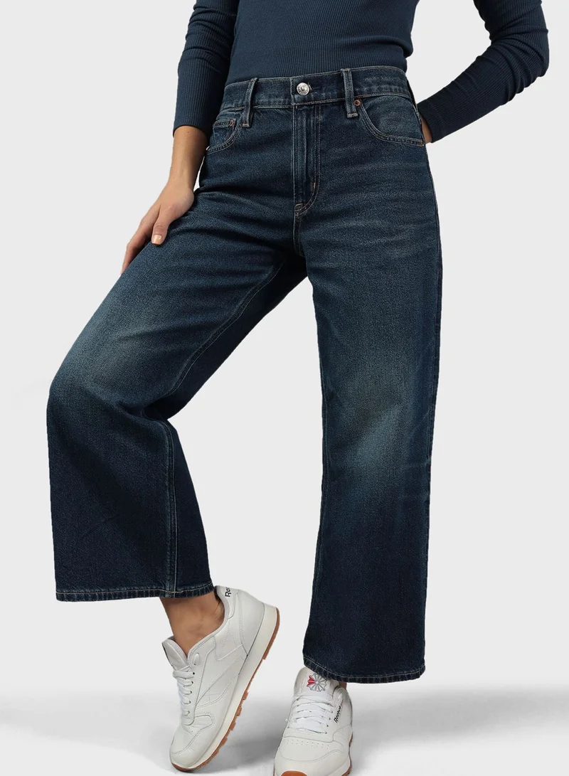 American Eagle High Waist Wide Leg Cropped Jeans