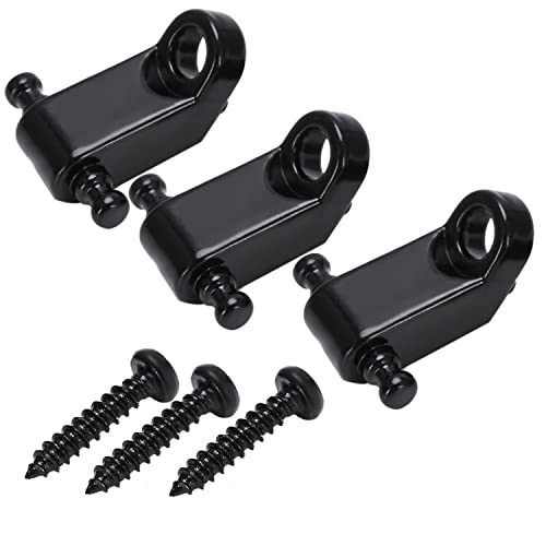 JD.Moon Electric Guitar String Retainers Tree Standard Roller String Guides Pack of 2pcs (3 Pcs Black) - Image 1