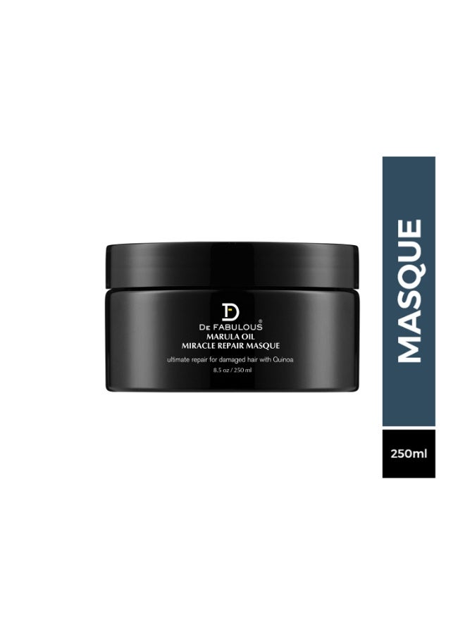 De Fabulous Marula Oil Miracle Repair Masque With Quinoa - 250ml | Deep Conditioning Hair Treatment | Marula Oil & Quinoa Protein for Dry, Frizzy & Damaged Hair | Restores Strength, Shine & Hydration - Image 1