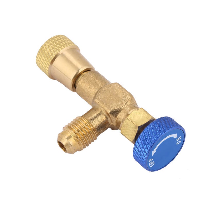 Hongsen Flow Control Valve: 1/4 Thread Brass Material - Thickened Body High Durability British System Refueling Pipe Connector for Refrigerant Servicing - Image 3