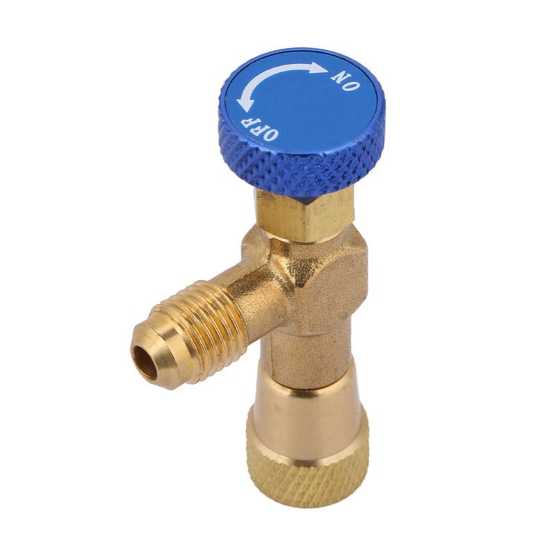 Hongsen Flow Control Valve: 1/4 Thread Brass Material - Thickened Body High Durability British System Refueling Pipe Connector for Refrigerant Servicing - Image 4