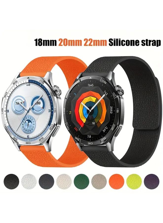 Orange 20mm Magnetic Loop Silicone Watch Strap For Men And Women Modern Design - Image 1