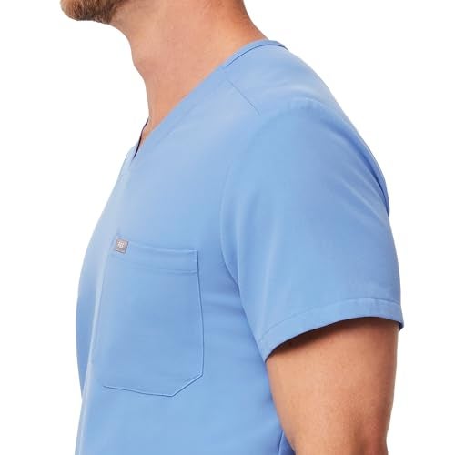 FIGS Chisec Three-Pocket Scrub Top for Men – Ceil Blue, S - Image 2