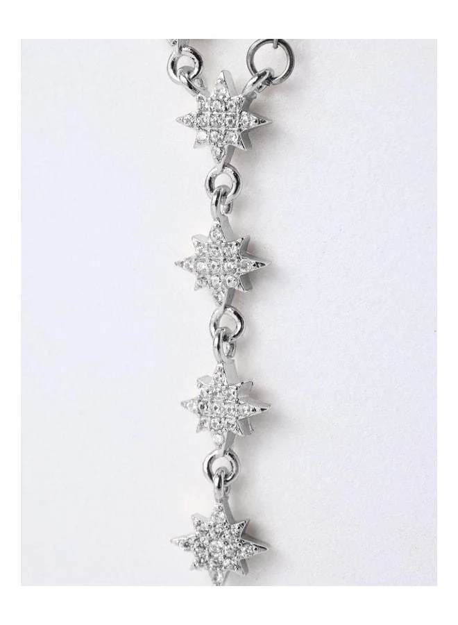Jimmy Key  Silver-Colored Star-Detail Elegant Y Necklace. for Women | Best Price UAE