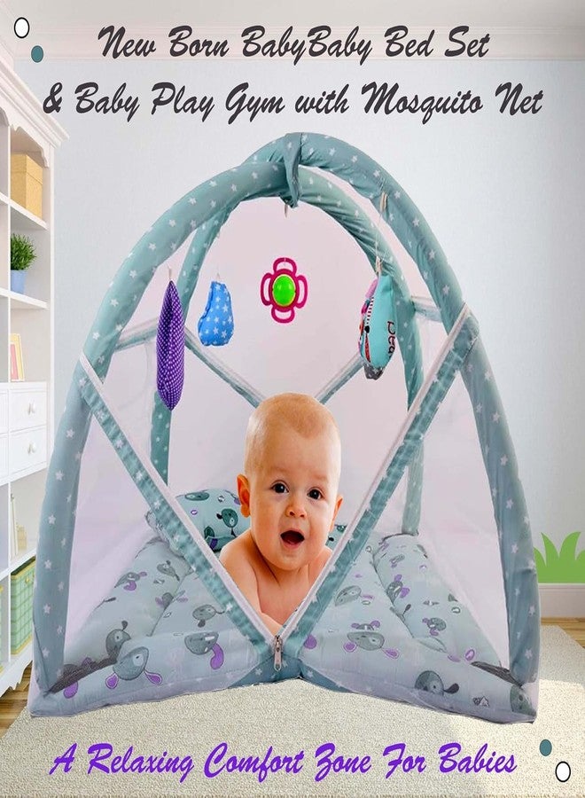 Kwitchy Baby Bedding Set New Born Bed with Mosquito Net (0-6 Months) (Green) - Image 3
