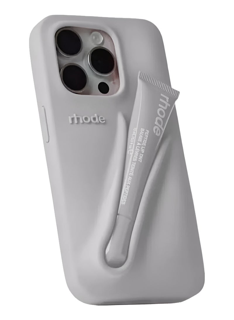 rhode iPhone 12 Pro Max Case Silicone Lip Holder for Cell Phone Lip Gloss Adhesive Sleeve for Phone, Lip Holder Stick-on Phone Cover for iPhone 12 Pro Max Back Stick On Holder Case for iPhone 12 Pro Max 6.7 inch - Image 1