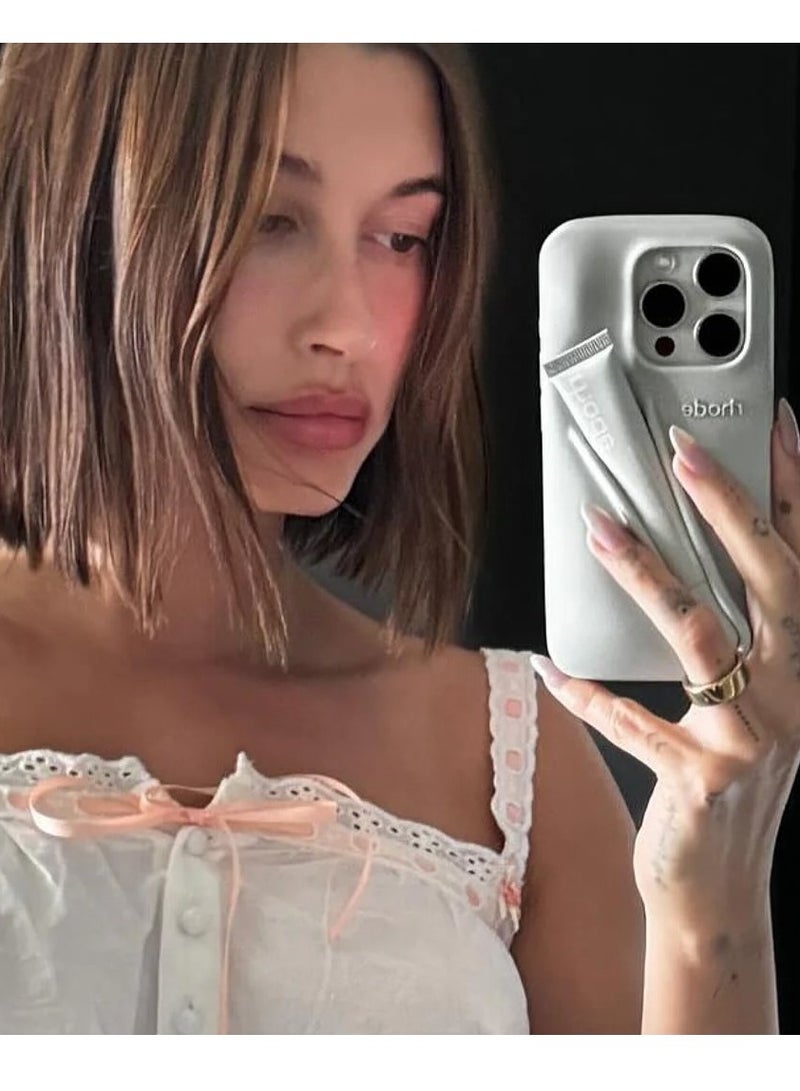 rhode iPhone 12 Pro Max Case Silicone Lip Holder for Cell Phone Lip Gloss Adhesive Sleeve for Phone, Lip Holder Stick-on Phone Cover for iPhone 12 Pro Max Back Stick On Holder Case for iPhone 12 Pro Max 6.7 inch - Image 3