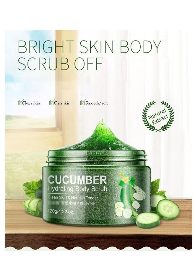 BIOAQUA - Body Scrub Exfoliating Strong Moisturizing Hydrating Cleaning Skin Long Lasting Nourishment Smoothing Essence Removes Dead Skin(Cucumber) - Image 1