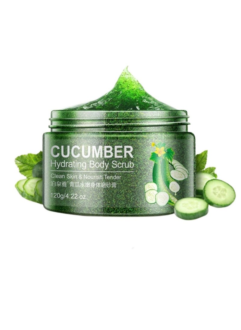 BIOAQUA - Body Scrub Exfoliating Strong Moisturizing Hydrating Cleaning Skin Long Lasting Nourishment Smoothing Essence Removes Dead Skin(Cucumber) - Image 1