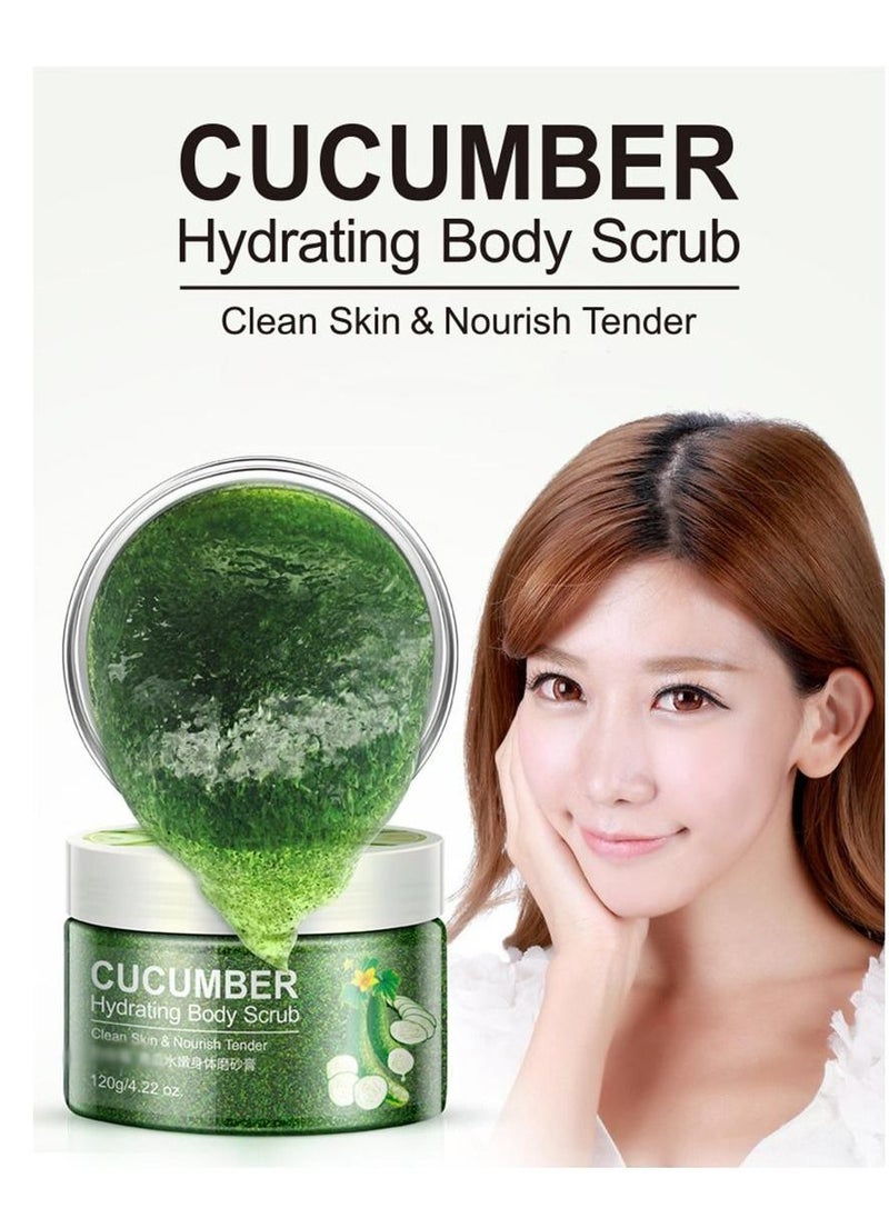 BIOAQUA - Body Scrub Exfoliating Strong Moisturizing Hydrating Cleaning Skin Long Lasting Nourishment Smoothing Essence Removes Dead Skin(Cucumber) - Image 1