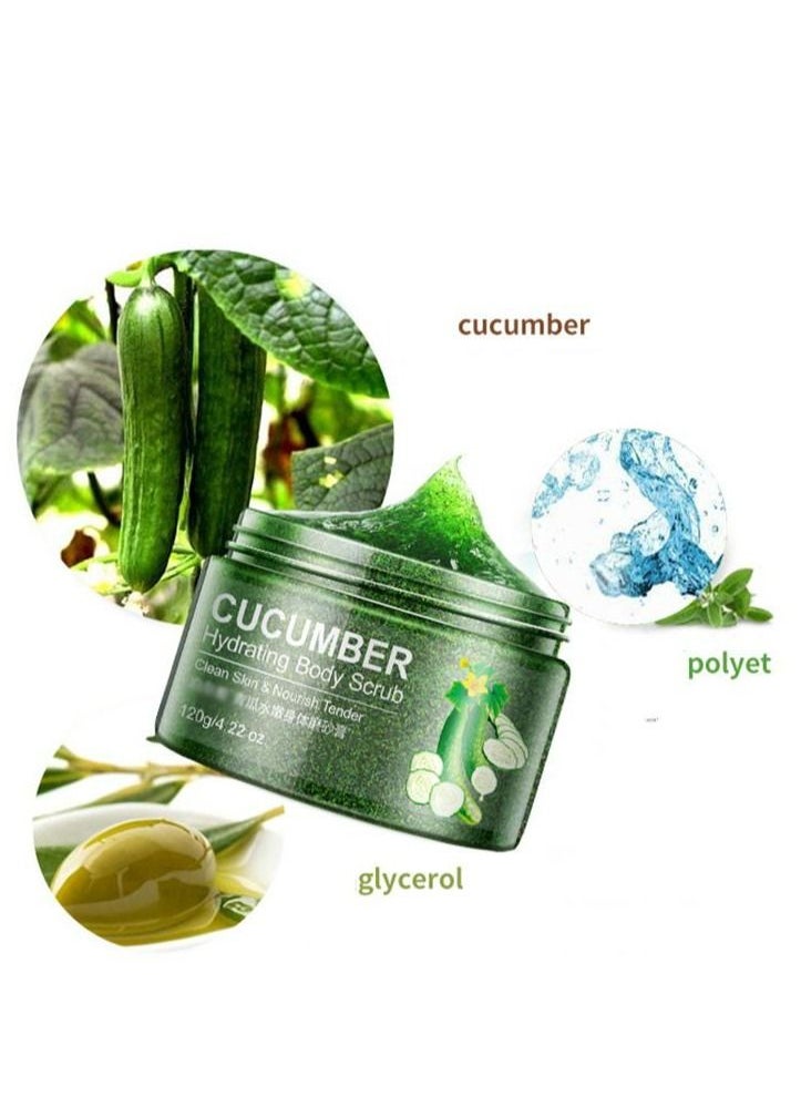 BIOAQUA - Body Scrub Exfoliating Strong Moisturizing Hydrating Cleaning Skin Long Lasting Nourishment Smoothing Essence Removes Dead Skin(Cucumber) - Image 1