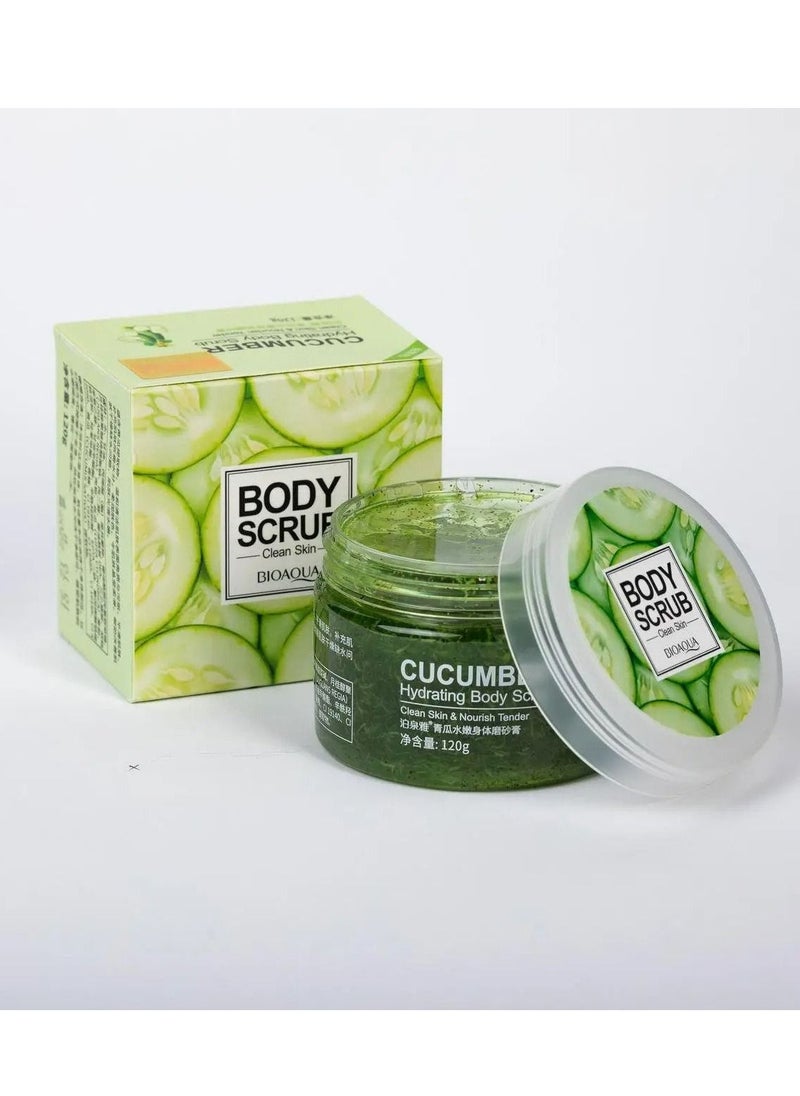 BIOAQUA - Body Scrub Exfoliating Strong Moisturizing Hydrating Cleaning Skin Long Lasting Nourishment Smoothing Essence Removes Dead Skin(Cucumber) - Image 1