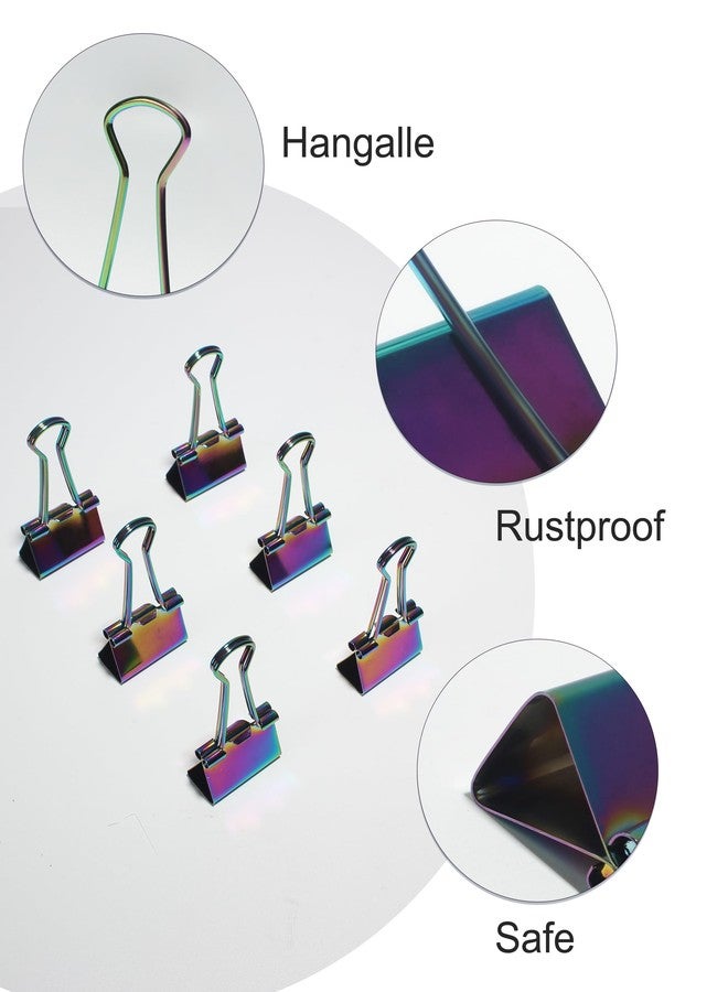 QUJUFIND 10 Pcs Rainbow Paper Clamps,Medium Binder Clips, 1 Inch Length for Office Use, Organize Files and Folders - Image 5