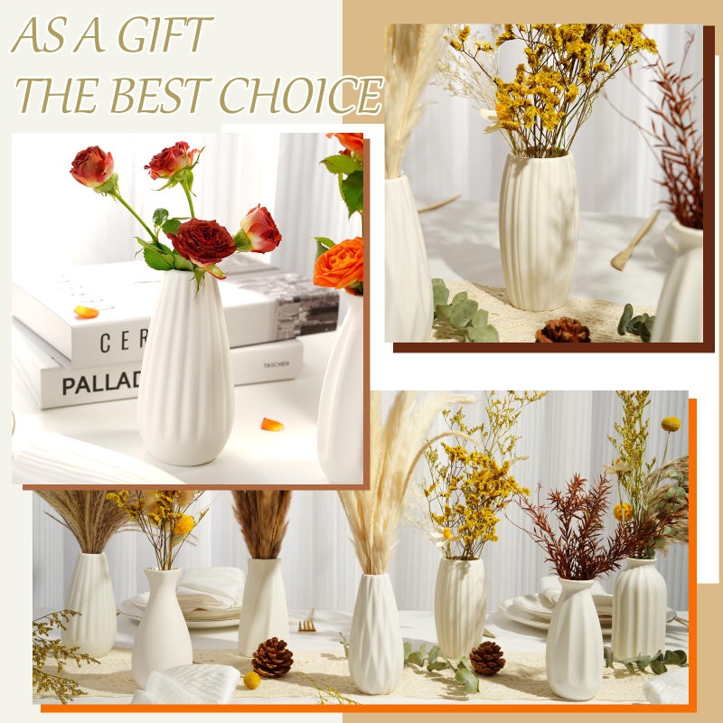 ASHELYULLA Ceramic Bud Vases, Set of 24 White Vases for Centerpieces Small VAses for Flowers Mini Ceramic Vase for Pampas Grass Vase Bulk for Wedding Table Centerpieces Decoration Boho Home Decor DIY Gift - Image 5