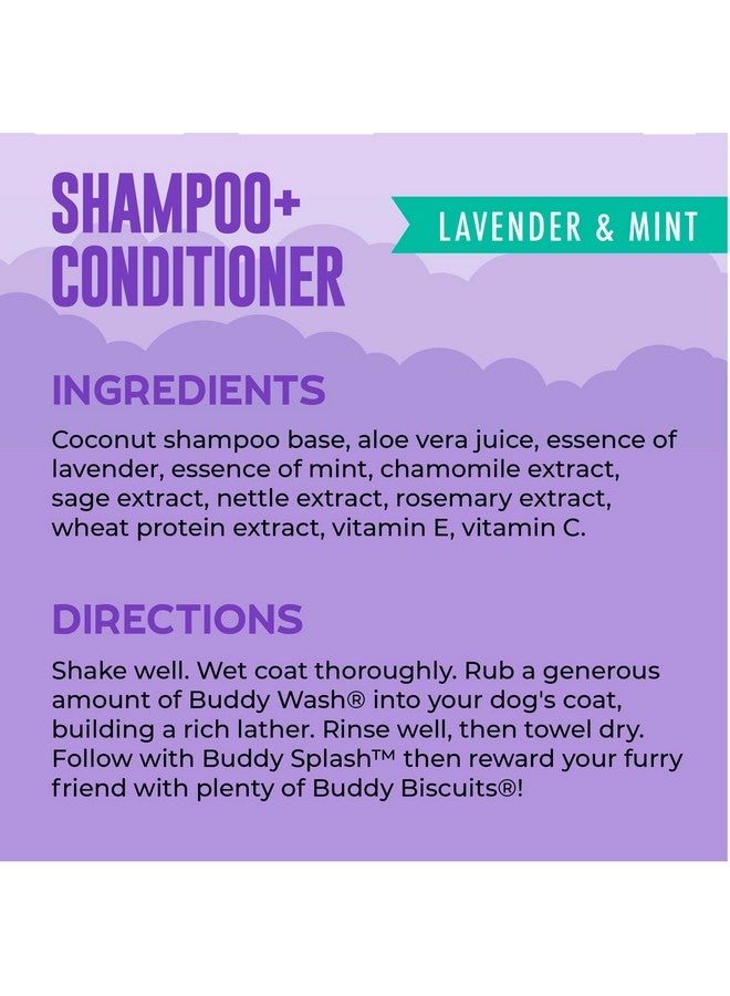 BUDDY BISCUITS Buddy Grooming Wash 2 in 1 Dog Shampoo, Lavender & Mint, 16 oz. Bottle - Image 3