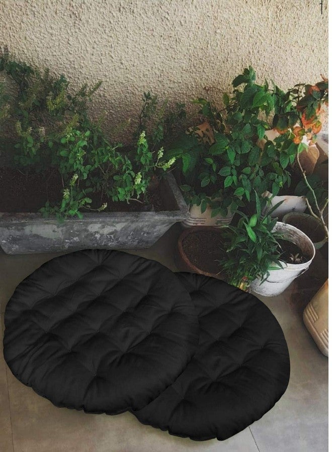 NEXTGO Round Sitting Cushion Cotton Yoga Floor for Meditation Mat Velvet Fabric Size (60 CM X 60 CM) (Black) Hadmade Round - Image 5