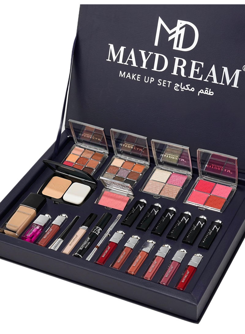 مي دريم طقم مكياج MAYDREAM ماي دريم فاخر مكون من 24 قطعة لإطلالة ساحرة ومتكاملة  الكحلي - Image 1