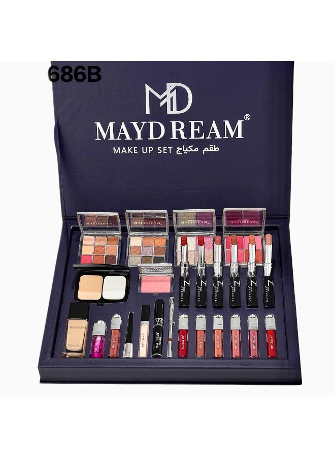 مي دريم طقم مكياج MAYDREAM ماي دريم فاخر مكون من 24 قطعة لإطلالة ساحرة ومتكاملة  الكحلي - Image 2