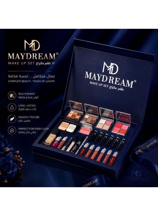 MAYDREAM Luxury 24-piece makeup kit for a stunning and complete look - Navy Blue - Image 1