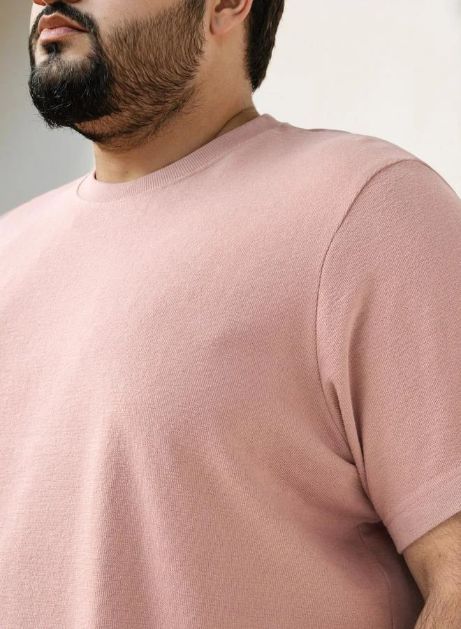 Maxim Plus Size Jacquard Crew Neck T-shirt