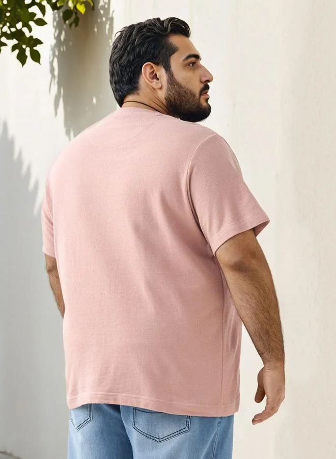 Maxim Plus Size Jacquard Crew Neck T-shirt
