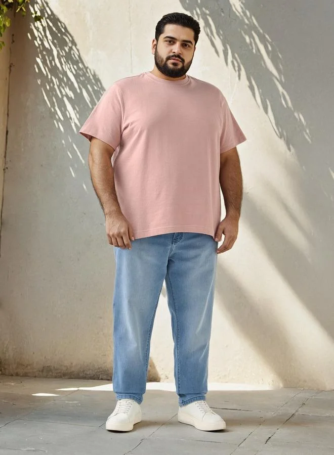 Splash FAV Plus Size Jacquard Crew Neck T-shirt