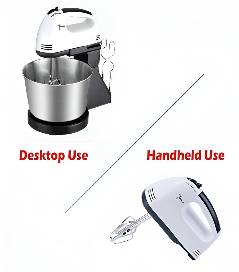 Professional-Grade Stainless Blender - 100W, 2-Liter Bowl, Built-in Beater, Whisk, Dough Hook for Homogeneous Mixing and Heavy-Duty Use - Image 2